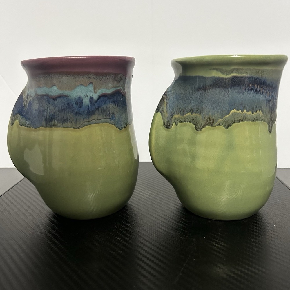 Neher Handmade ceramic mugs with a unique design and vibrant colored glazes